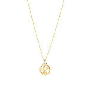 Virgo Zodiac Necklace in 10kt Yellow Gold
