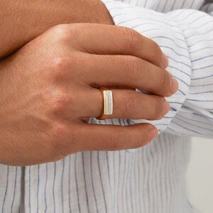 Men's Ring with 0.15 Carat TW of Diamonds In 10kt Yellow Gold