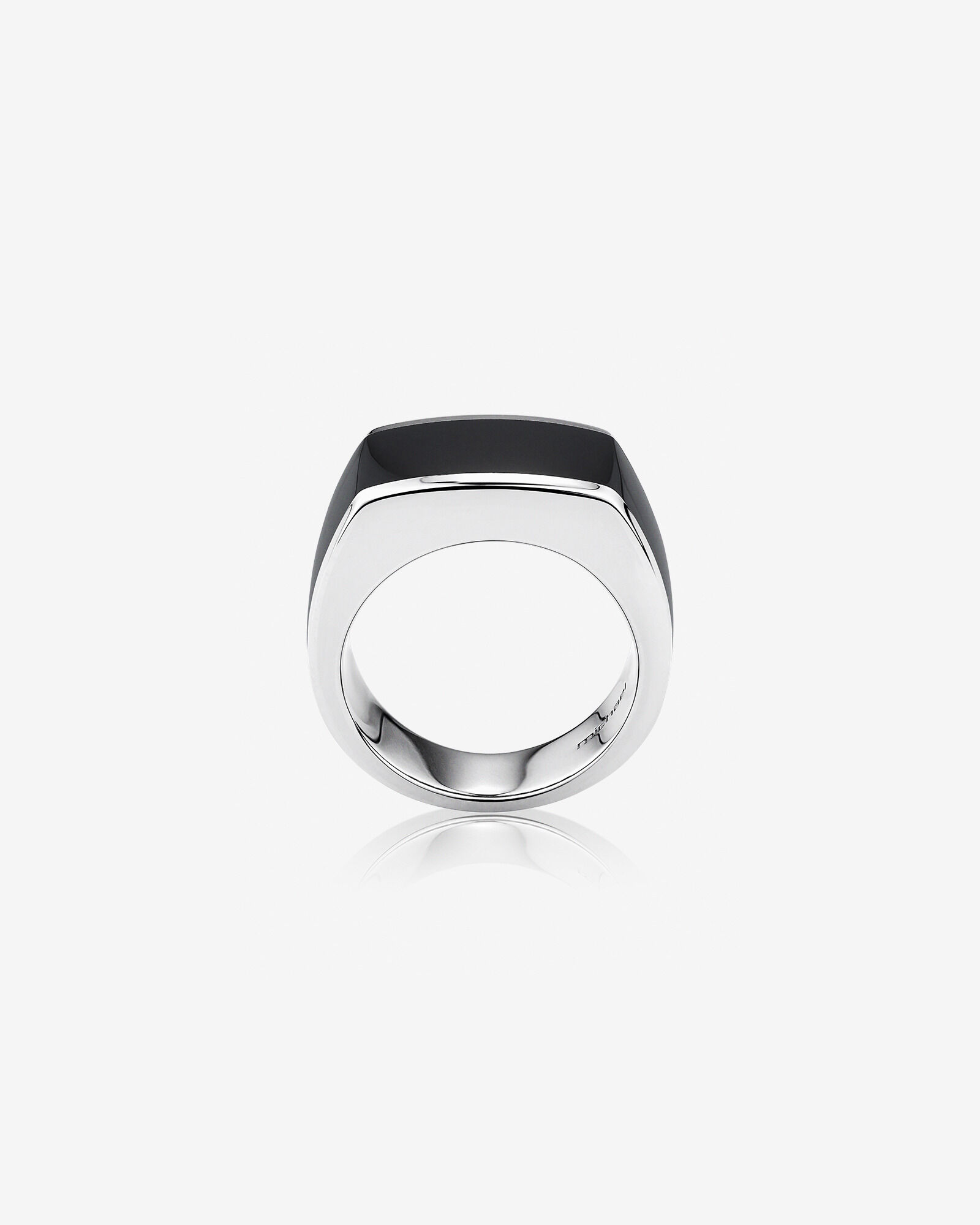 White gold black onyx mens ring on sale