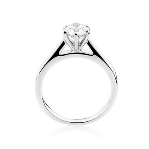 1 Carat Diamond Solitaire Ring in 10kt White Gold
