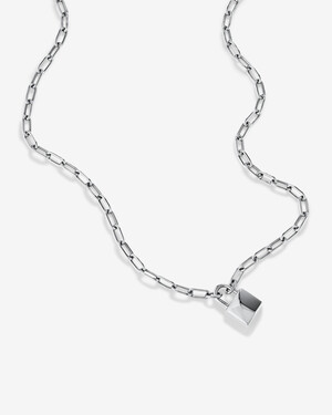 Signature Lock Necklace in Sterling Silver