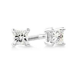 Certified Stud Earrings with 0.23 Carat TW of Diamonds in 14kt White Gold