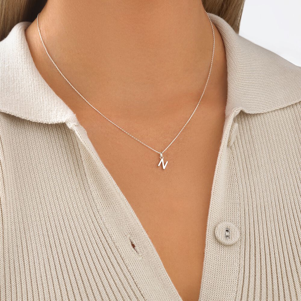 Diamond Initial Necklace N | Pravins