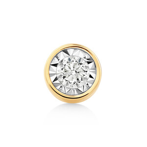 Single Solitaire Stud Earring with 0.18 Carat TW of Diamonds In 10kt Yellow Gold