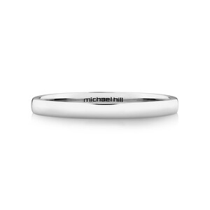 2mm High Domed Wedding Band in 18kt White Gold