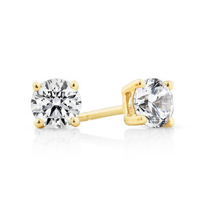 Classic Stud Earrings with 0.71 Carat TW of Diamonds in 14kt Yellow Gold