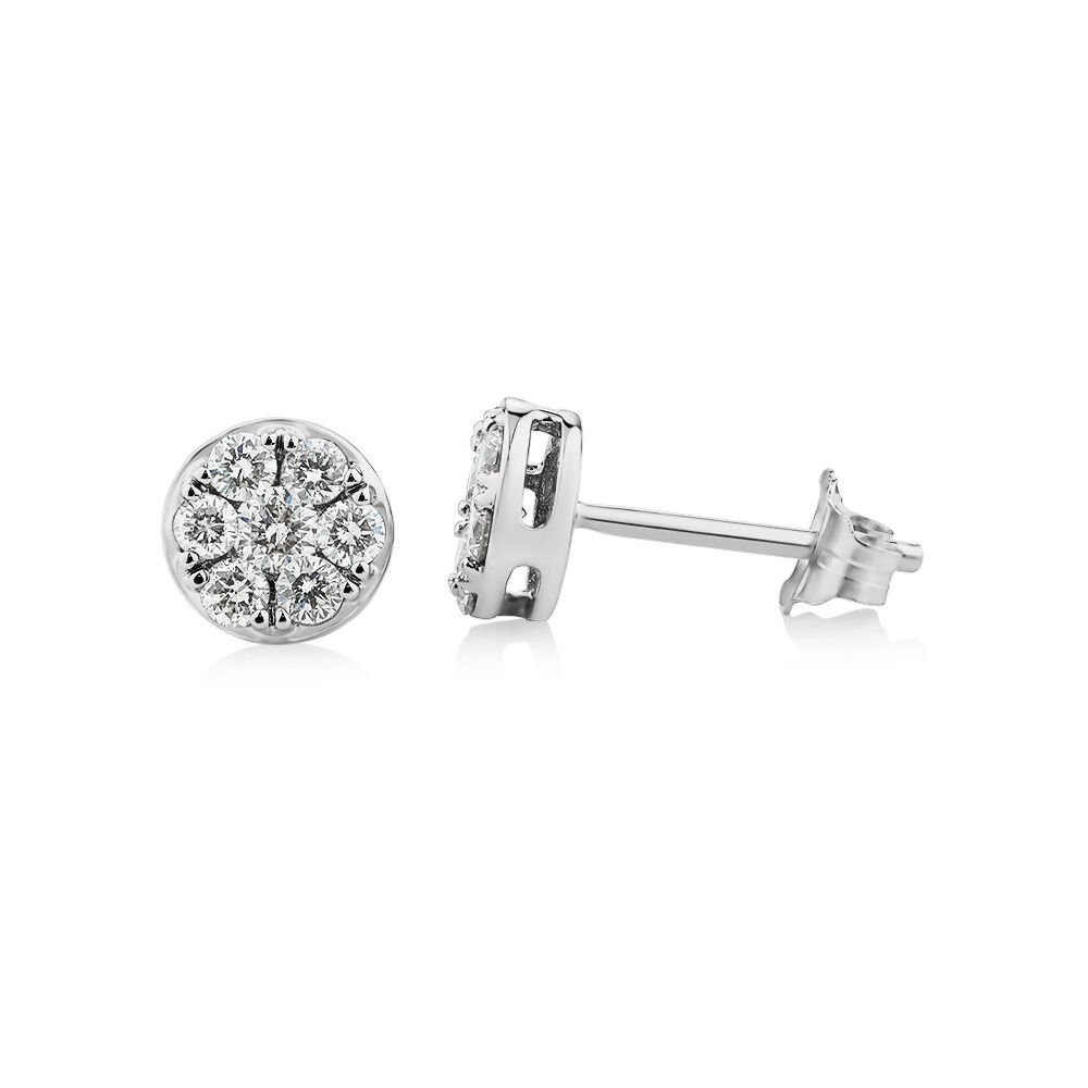 Stud Earrings with 0.50 Carat TW of Diamonds in 10kt White Gold
