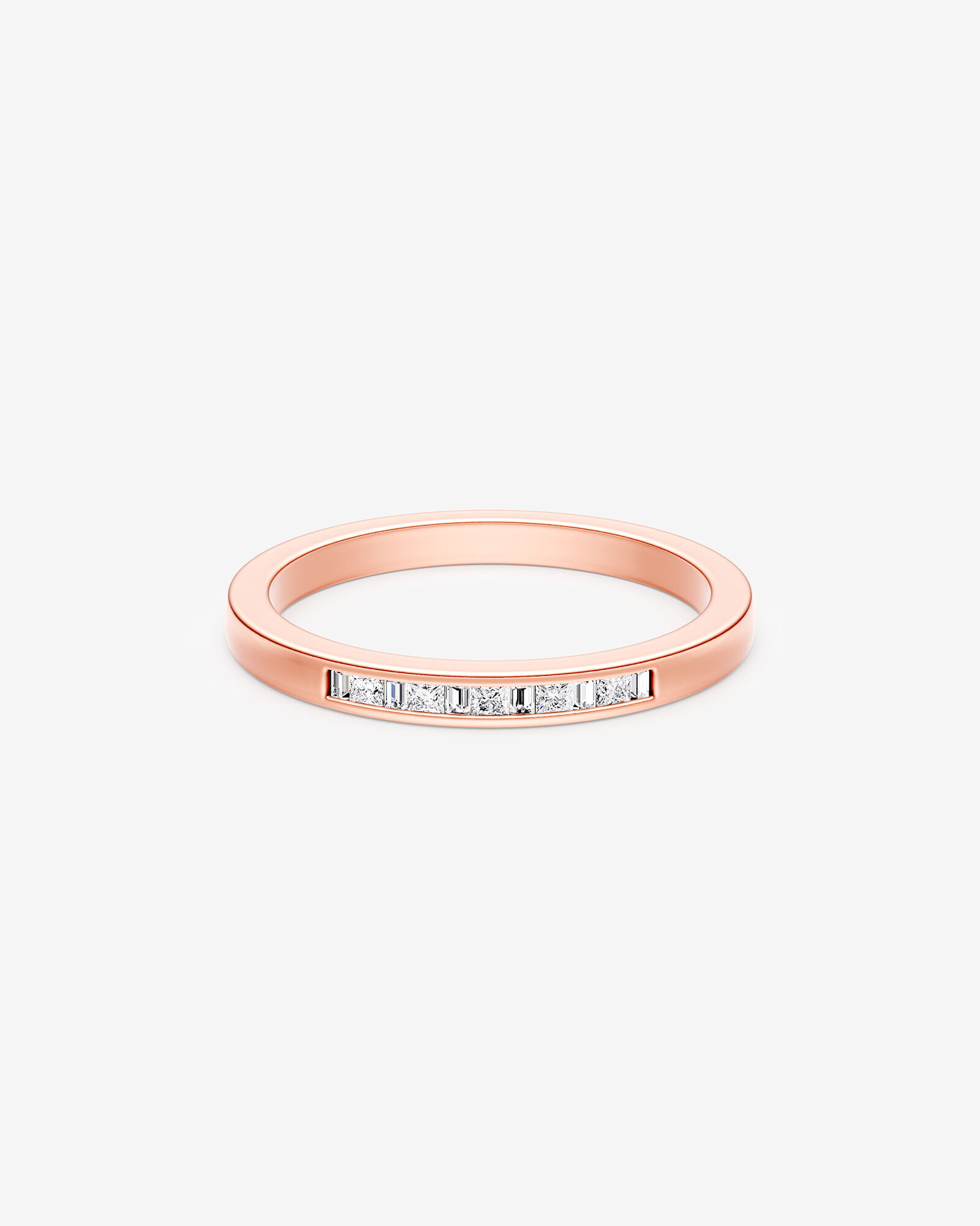 0.15 Carat TW Princess Cut & Brilliant Cut Half Channel Ring in 18kt ...