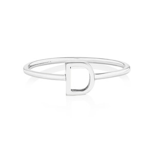 D Initial Ring in Sterling Silver