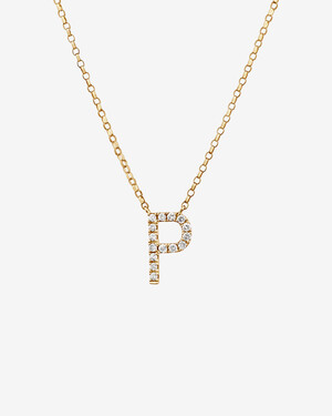 "P" Initial Necklace with 0.10 Carat TW of Diamonds in 10kt Yellow Gold