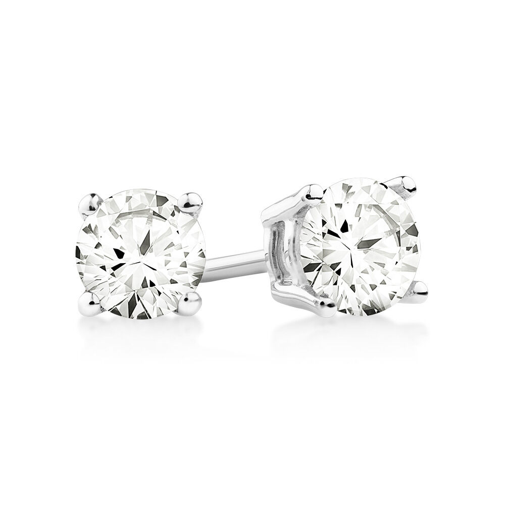 Stud Earrings with 0.71 Carat TW of Diamonds in 10kt White Gold