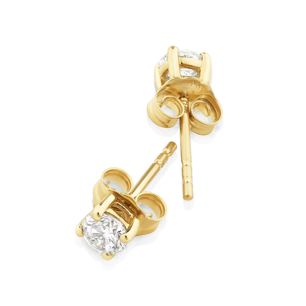 Classic Stud Earrings with 0.46 Carat TW of Diamonds in 14kt Yellow Gold