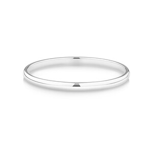 3.7mm Width Solid Round Bangle in Sterling Silver