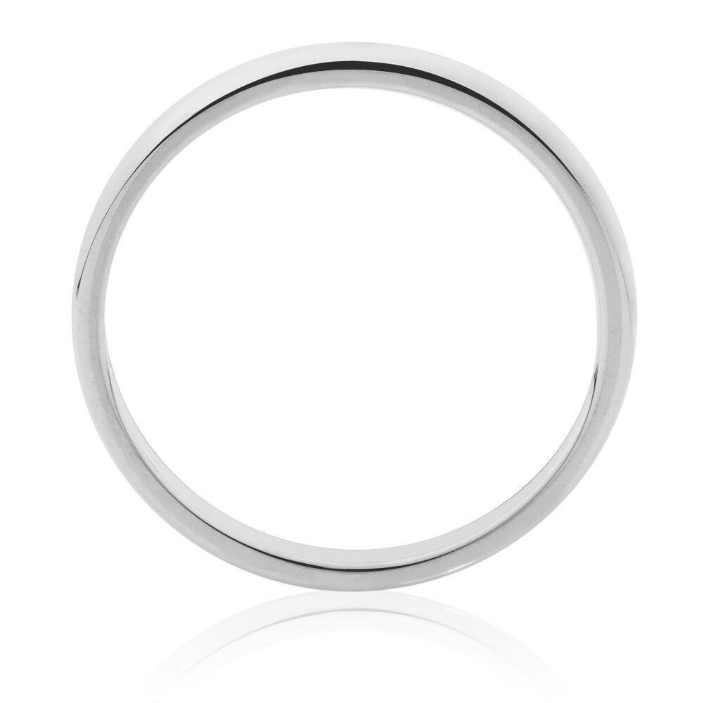 2mm Flat Bevelled Wedding Band in 10kt White Gold