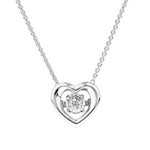 Everlight Heart Pendant with Diamonds in Sterling Silver