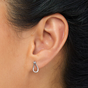 Open Loop Stud Earrings In Sterling Silver