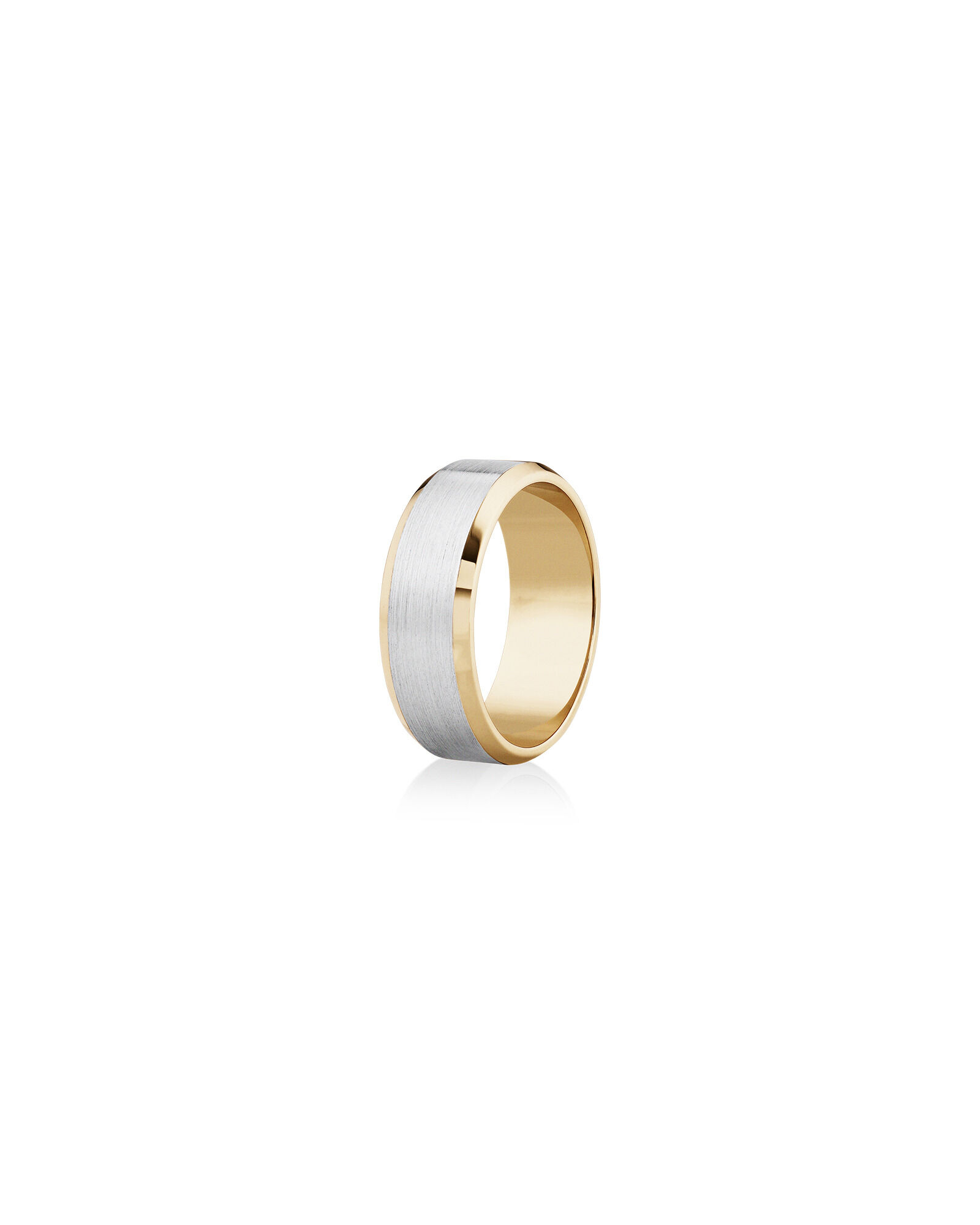 Men s Wedding Band in 10kt Yellow White Gold