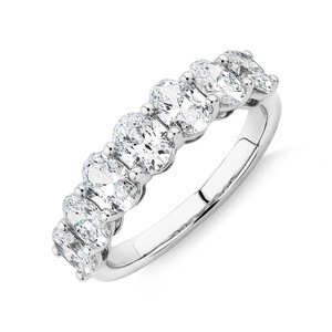 Wedding Band with 2.00 Carat TW Laboratory  Created Diamonds in 14kt White Gold