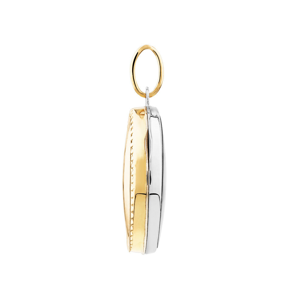 Oval Locket in 10kt Yellow Gold & Sterling Silver