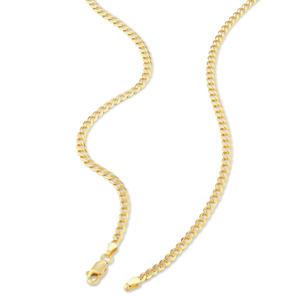55cm (22") 3mm-3.5mm Width Curb Chain in 10kt Yellow Gold