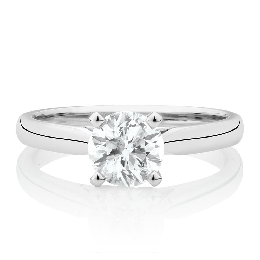 Evermore Solitaire Engagement Ring with 1 Carat TW Diamond in 14kt White Gold