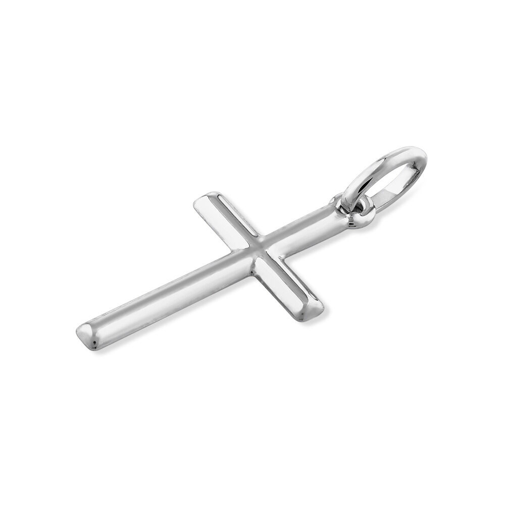Pendentif en forme de croix en or blanc 10 K