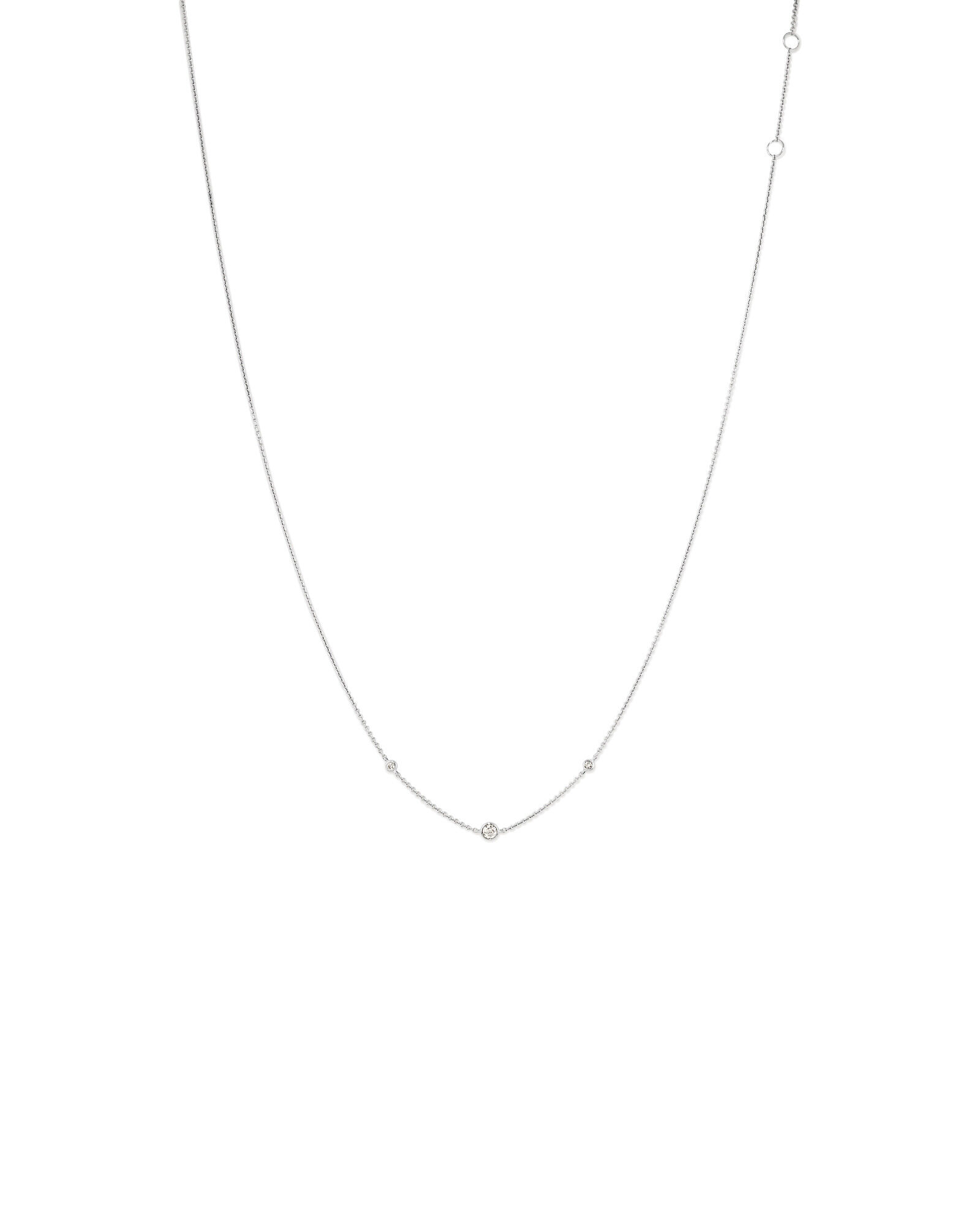 Station Necklace With 0.10 Carat TW Diamonds In Sterling Silver