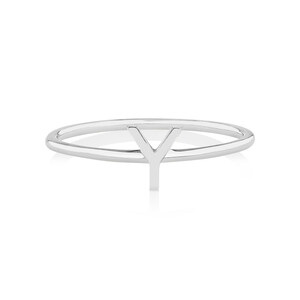 Y Initial Ring in Sterling Silver