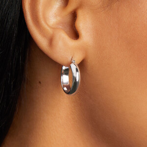 20mm Round Hoop Earrings in Sterling Silver