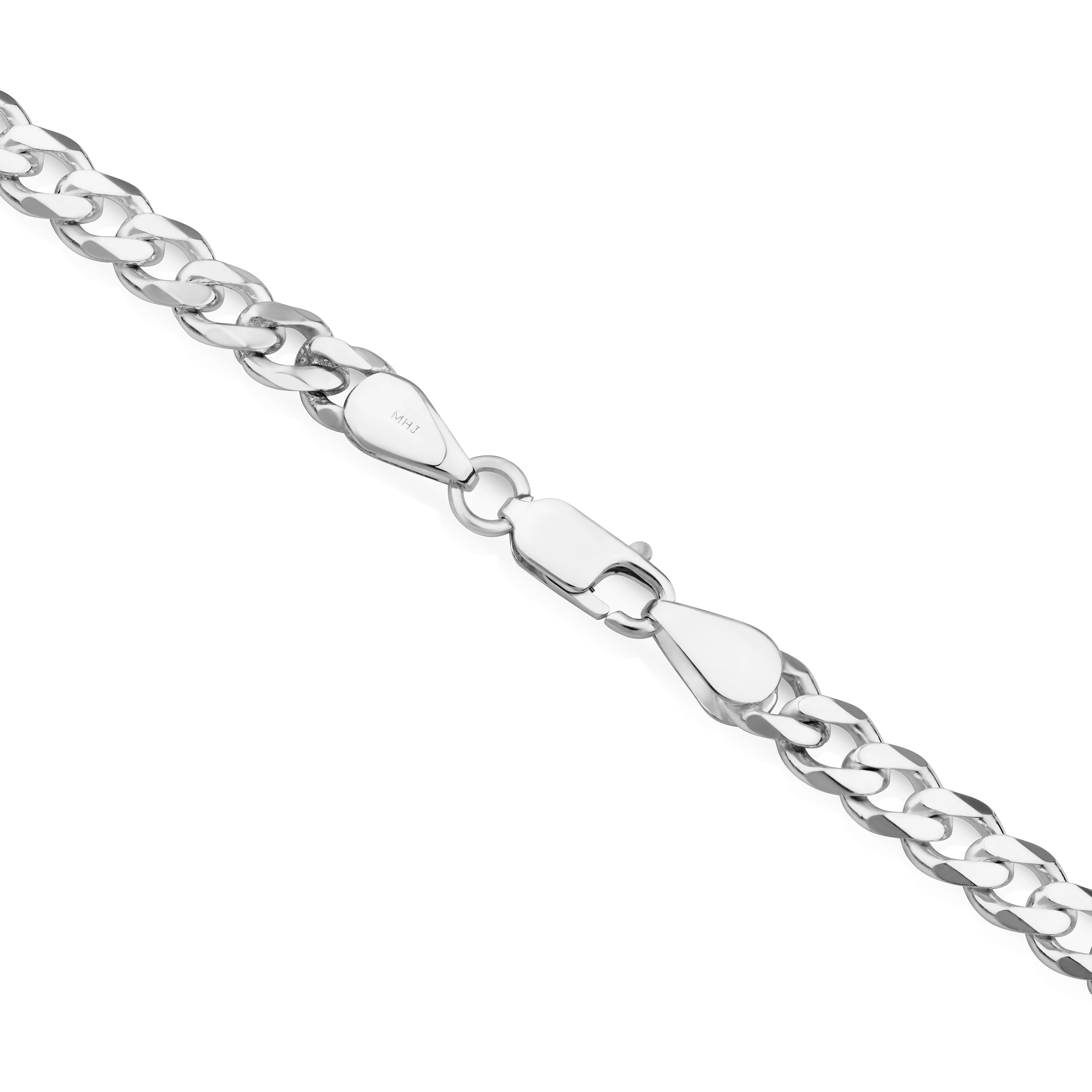 60cm (24") 5mm-5.5mm Width Curb Chain in Sterling Silver