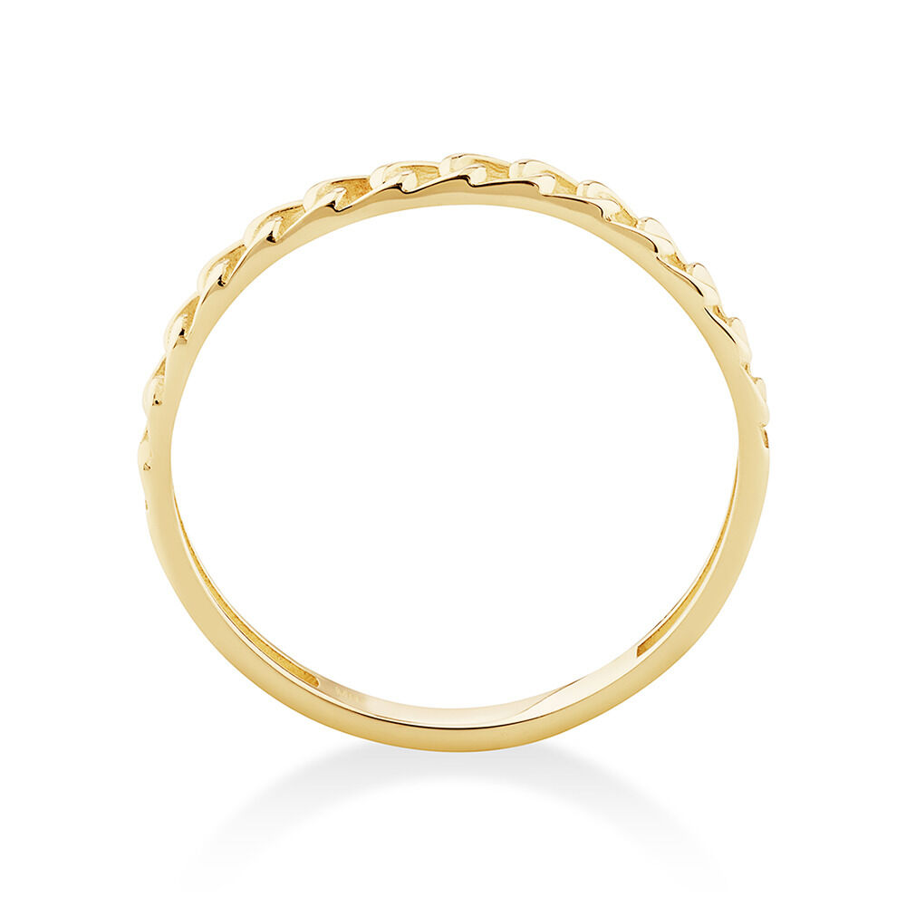 Small Curb Link Ring in 10kt Yellow Gold