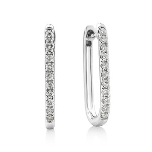 Huggies with 0.22 Carat TW of Diamonds in 10kt White Gold