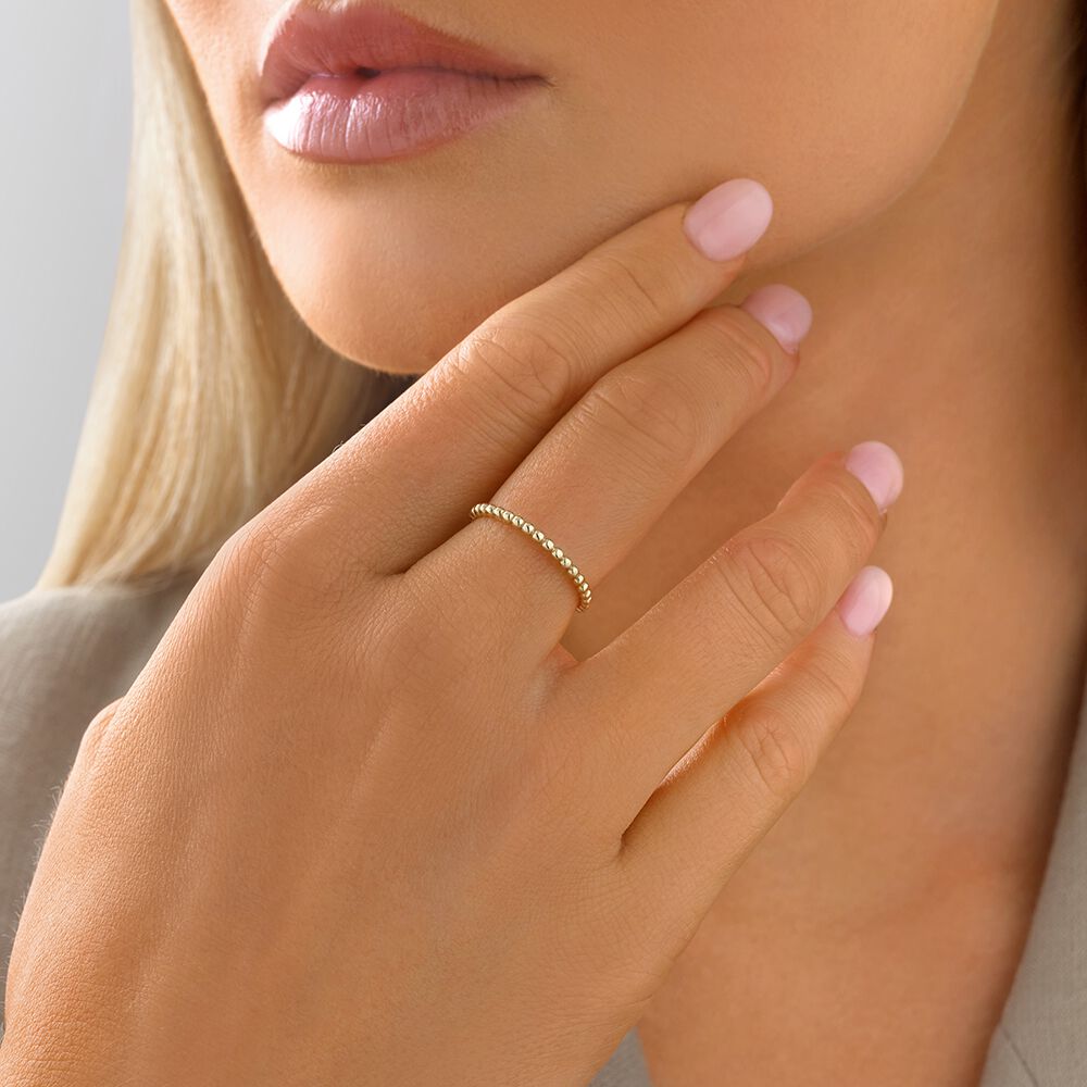 Bead Stacker Ring in 10kt Yellow Gold