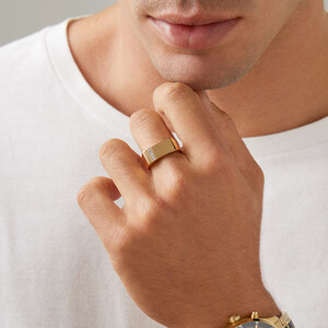 Men's Ring with 0.05 Carat TW of Diamonds In 10kt Yellow Gold