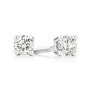 Stud Earrings with 0.25 Carat TW of Diamonds in 14kt White Gold