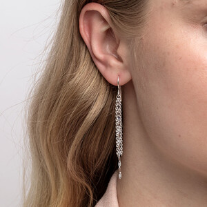Triple Strand Drop Earrings in Sterling Silver