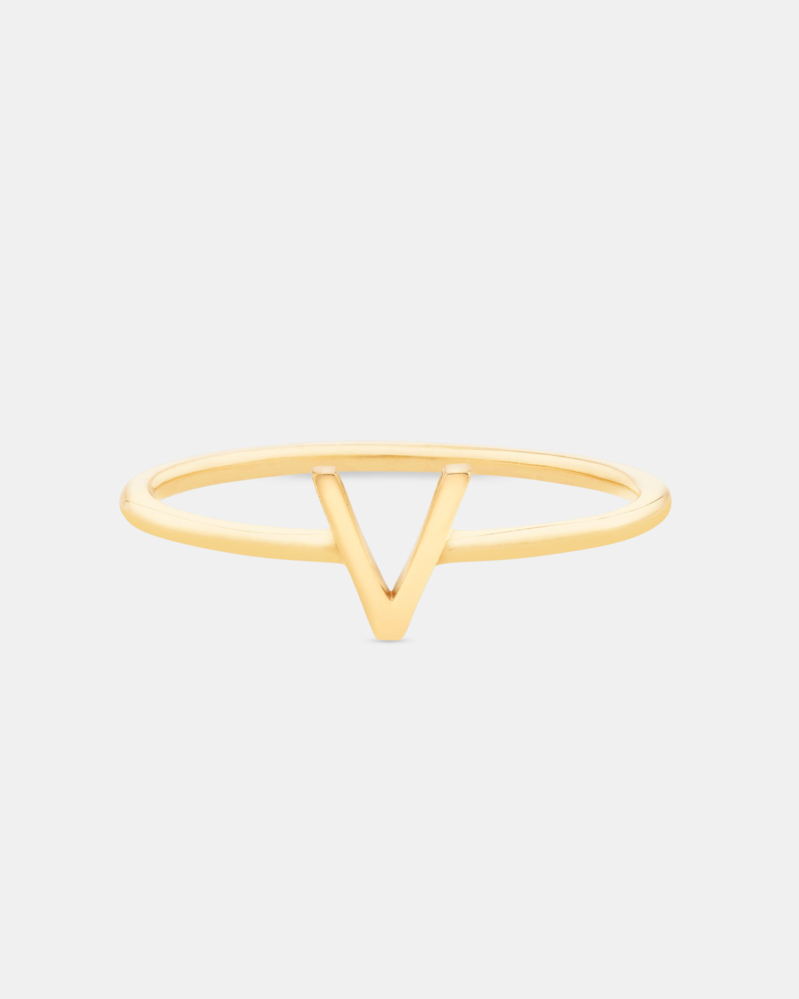 Gold rings with letter v shop