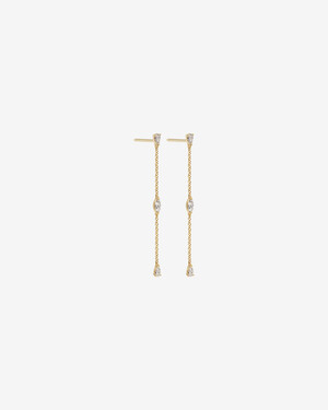 0.32 Carat TW Fancy Cut Laboratory-Grown Diamond Drop Earrings in 10kt Yellow Gold