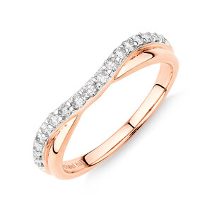 Bague de mariage avec 0,25 carat TW de diamants en or rose 14kt