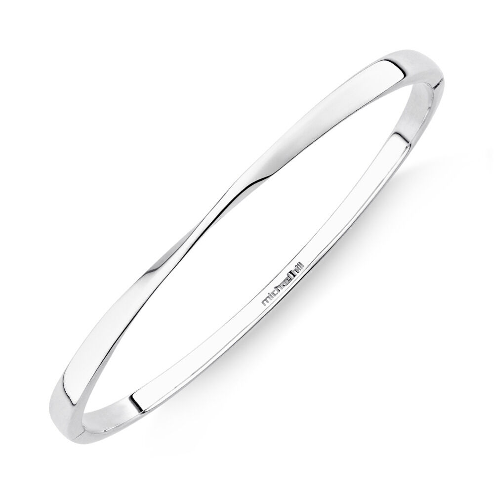 62mm Polished Oval Twist Bangle in Sterling Silver