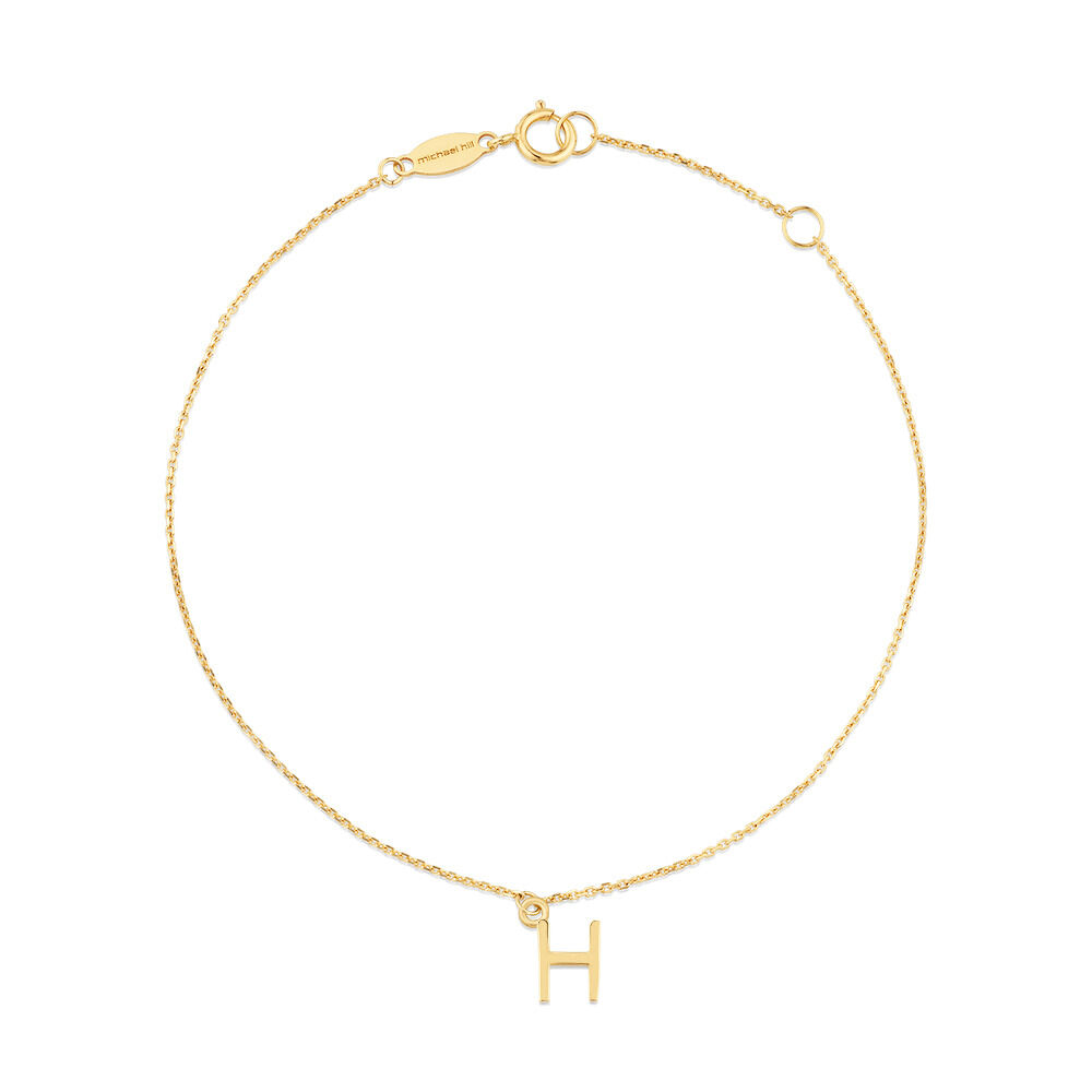 19cm (7.5") H Initial Bracelet in 10kt Yellow Gold