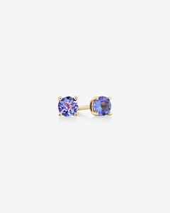 Stud Earrings with Tanzanite in 10kt Yellow Gold
