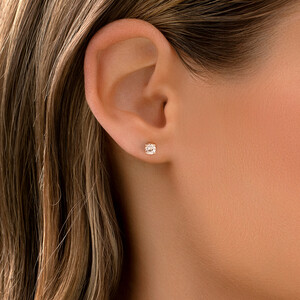 Stud Earrings with Morganite in 10kt Rose Gold