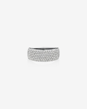 Diamond Pave Ring with 1.00 Carat TW Diamond in 10kt White Gold