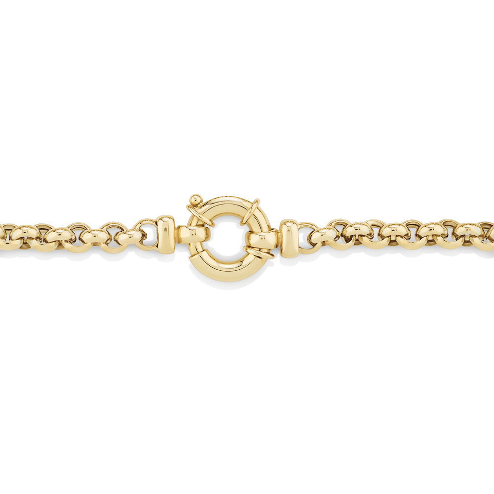 Bracelet à chaîne belcher en or jaune 10 K de 19 cm, largeur de 5 à 5,5 mm