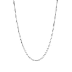 55cm (22") 3.5mm-4mm Width Miami Curb Chain in Sterling Silver