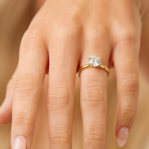 Certified Solitaire Engagement Ring with A 1 1/2 Carat TW Diamond in 18kt Yellow & White Gold