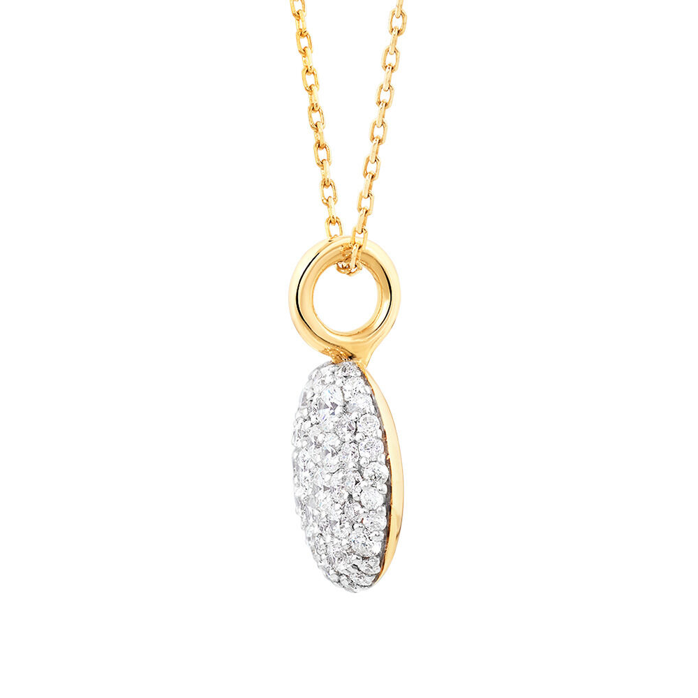 Stardust Pendant with .55TW of Diamonds in 10kt Yellow Gold and Rhodium