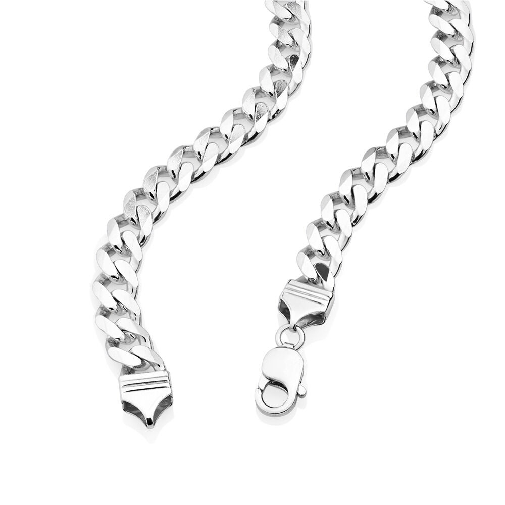 55cm (22") 9mm-9.5mm Width Curb Chain in Sterling Silver