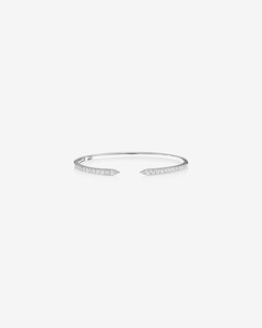 Deco Cuff Bangle with 1.62 Carat TW of Diamonds in 10kt White Gold